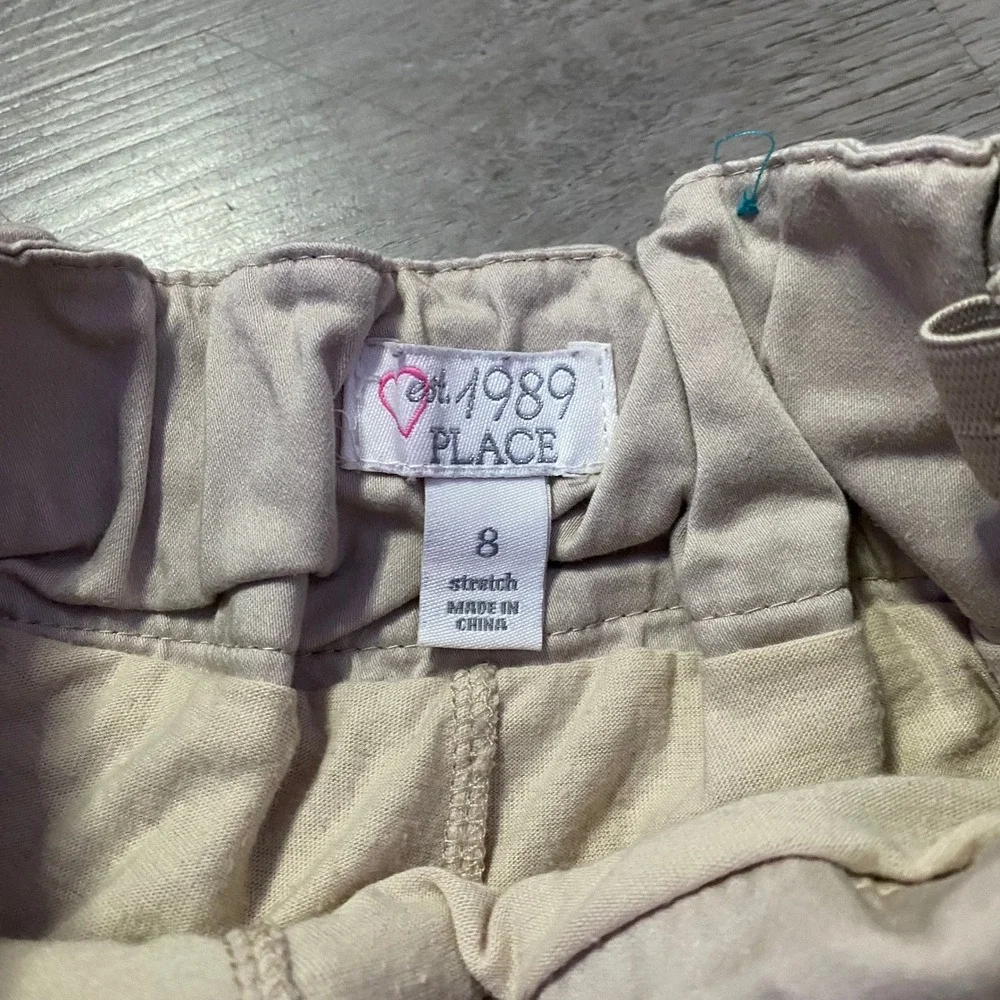 The Childrens Place Skort Girls 8 Khaki Excellent Pleated Uniform Skirt Shorts